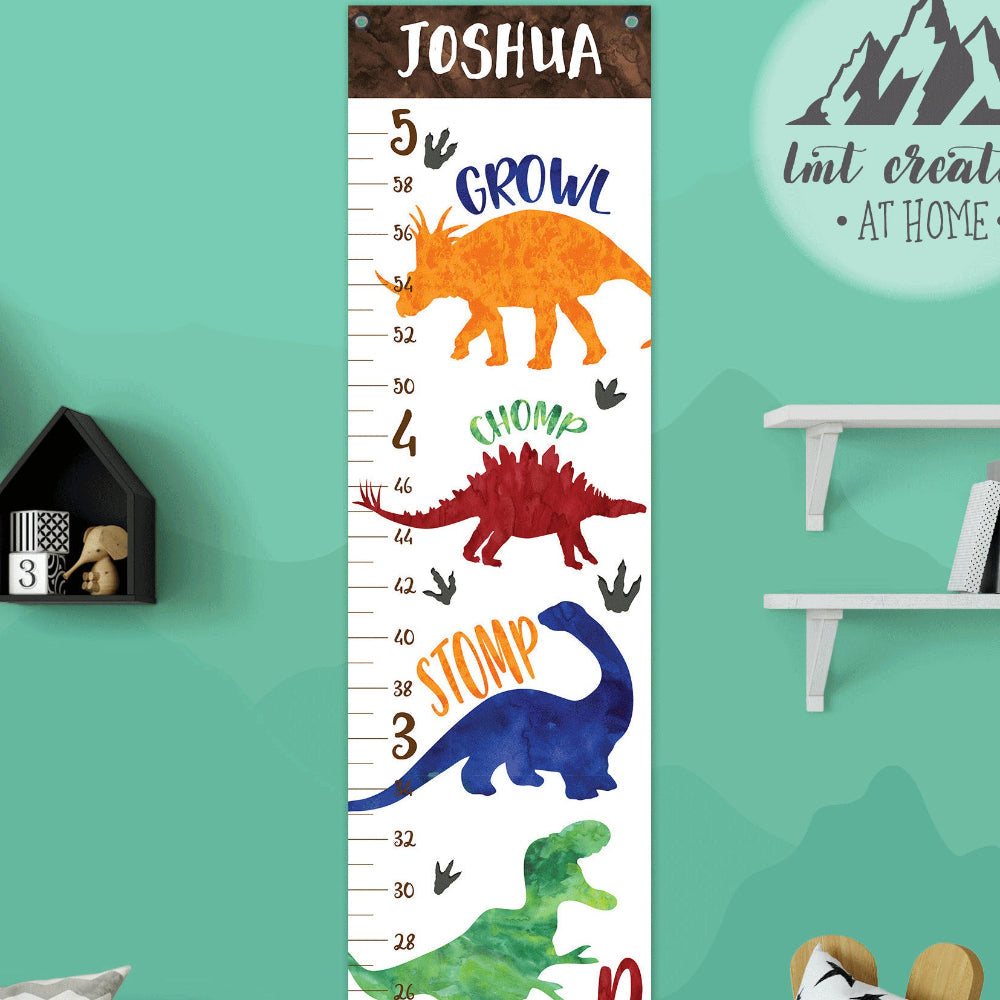 Personalized Dinosaur Growth Chart Nursery Decor