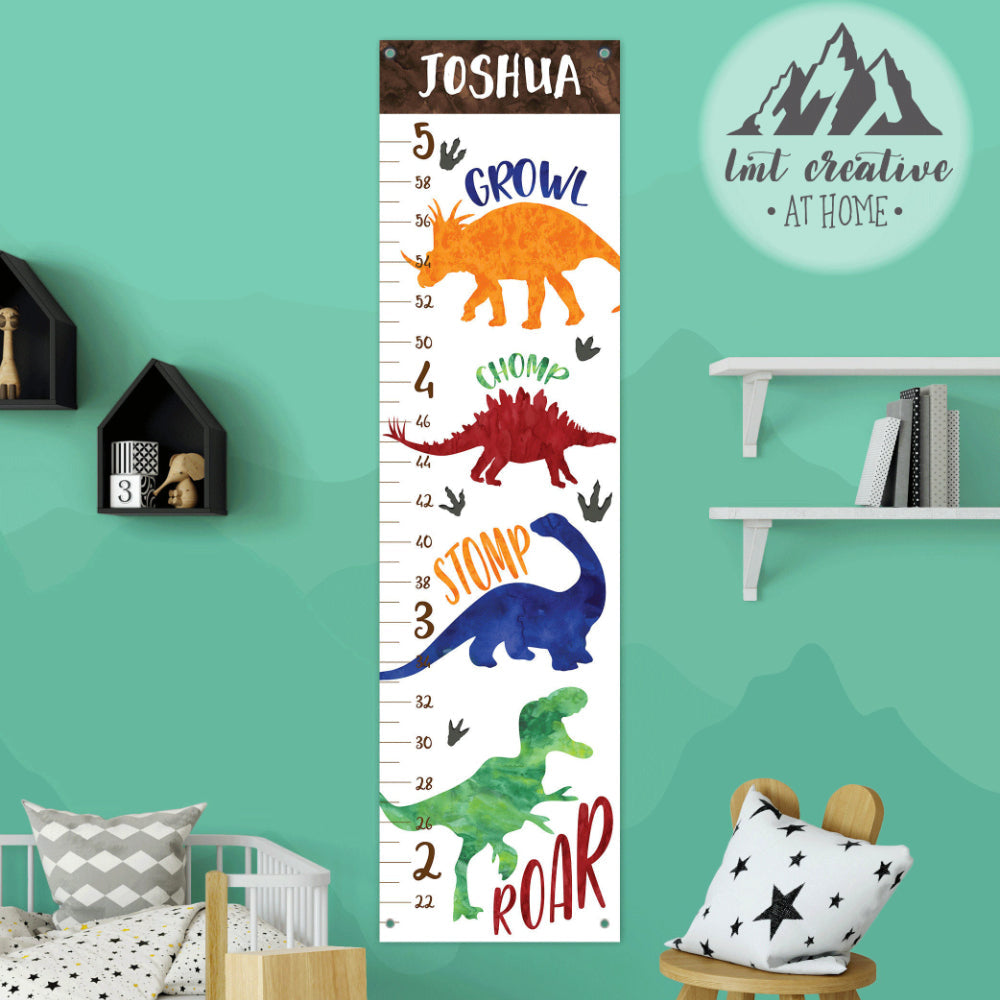 Personalized Dinosaur Growth Chart Nursery Decor