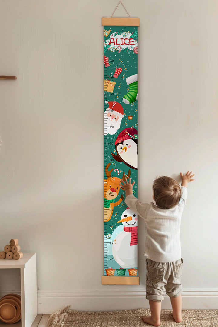 Personalised Santa Claus Hanging Canvas Height Ruler
