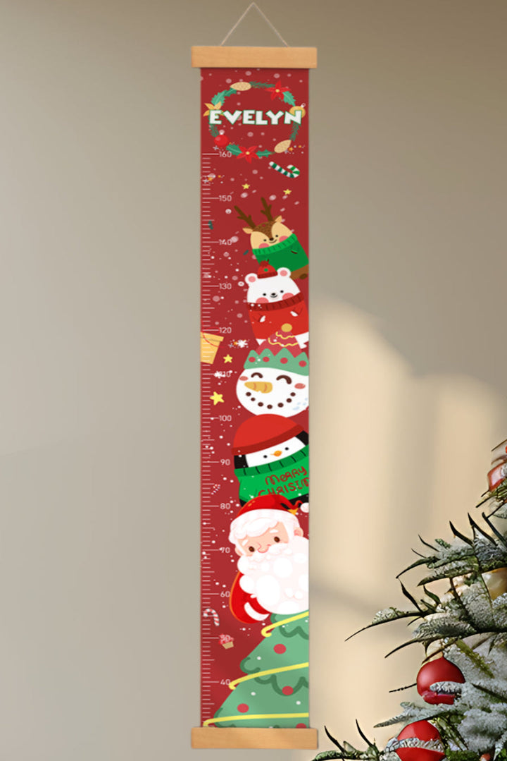 Personalised Christmas Hanging Canvas Height Ruler