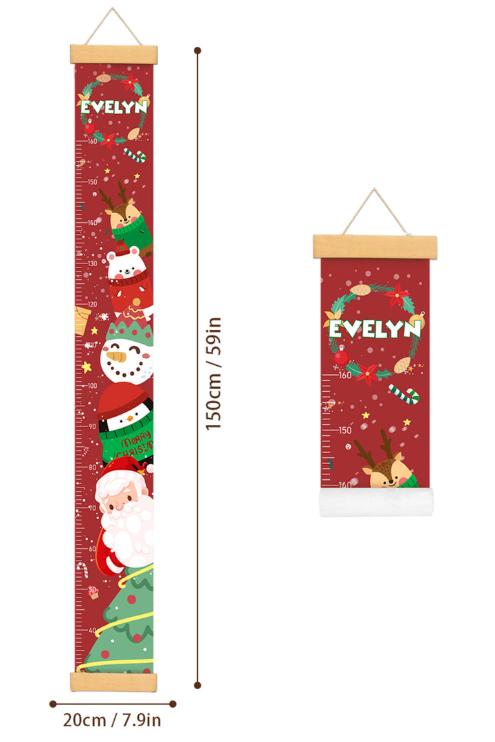 Personalised Christmas Hanging Canvas Height Ruler