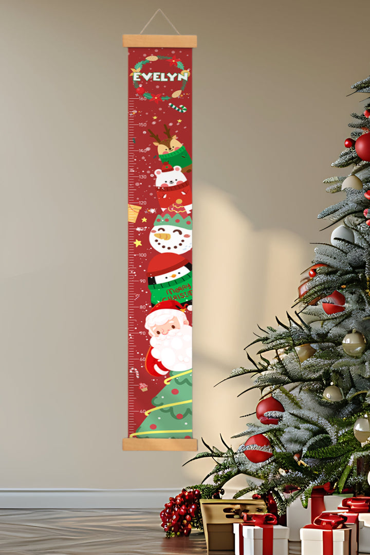 Personalised Christmas Hanging Canvas Height Ruler