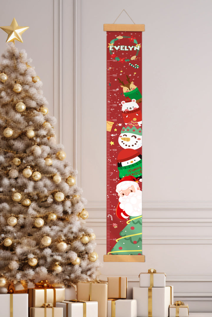 Personalised Christmas Hanging Canvas Height Ruler