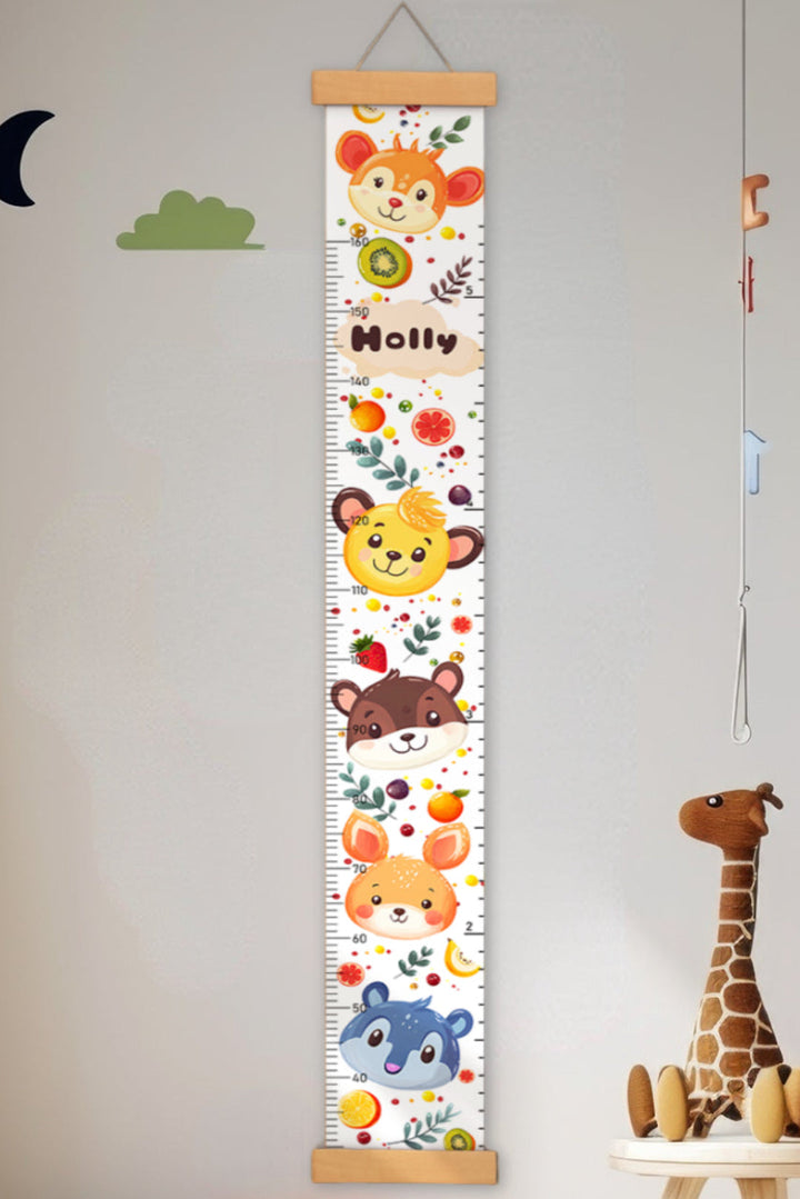 Personalised Cute Hanging Canvas Height Ruler