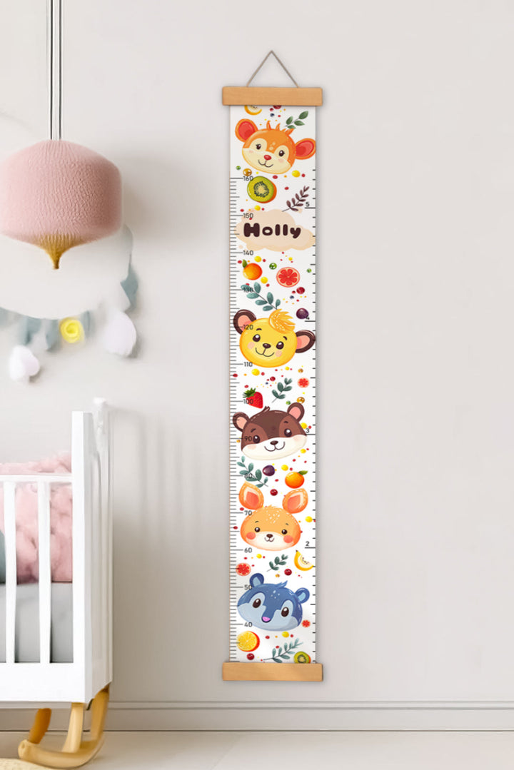 Personalised Cute Hanging Canvas Height Ruler