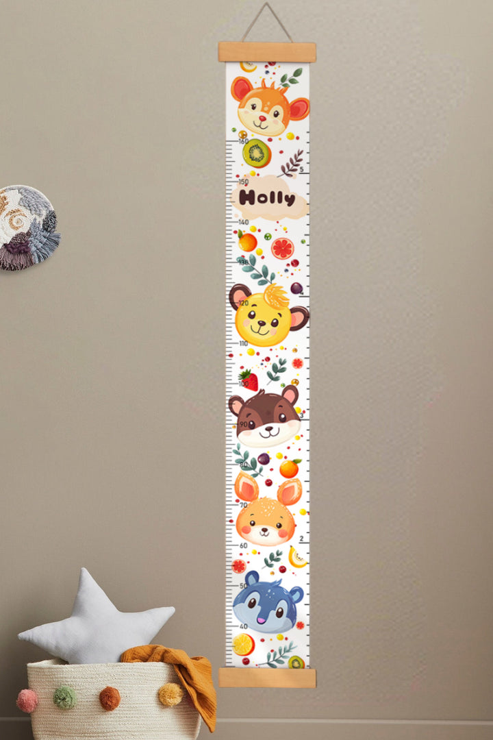Personalised Cute Hanging Canvas Height Ruler