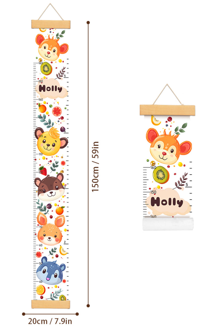 Personalised Cute Hanging Canvas Height Ruler