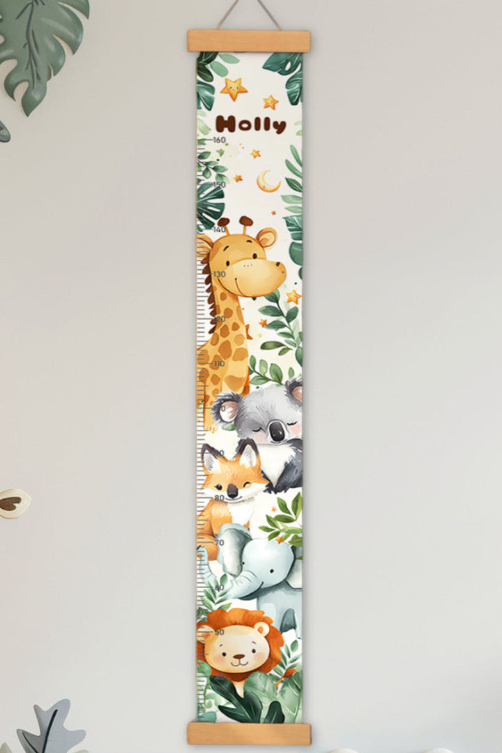 Personalised Forest Theme Hanging Canvas Height Ruler