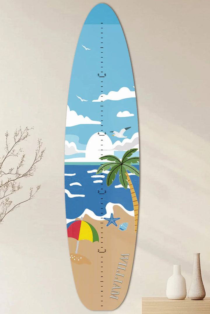 Personalized Wooden Surfboard Growth Chart Ruler