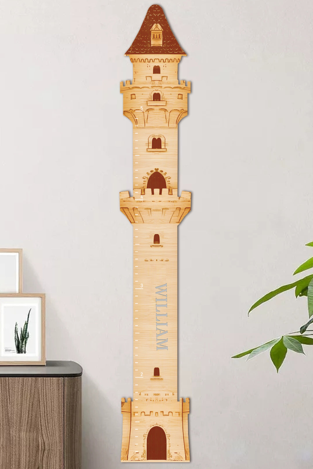 Personalised Wooden Castle Growth Chart Ruler – UK.Woodemon