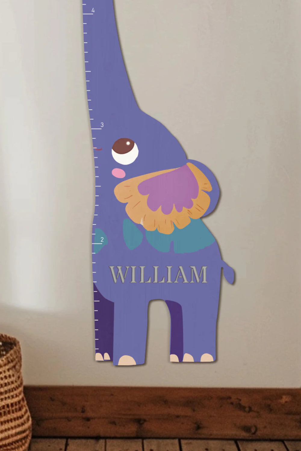 Personalized Wooden Elephant Growth Chart Ruler