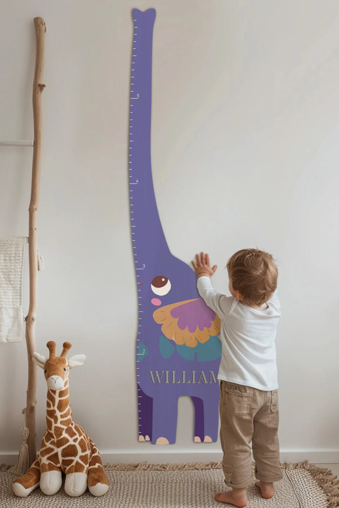 Personalized Wooden Elephant Growth Chart Ruler