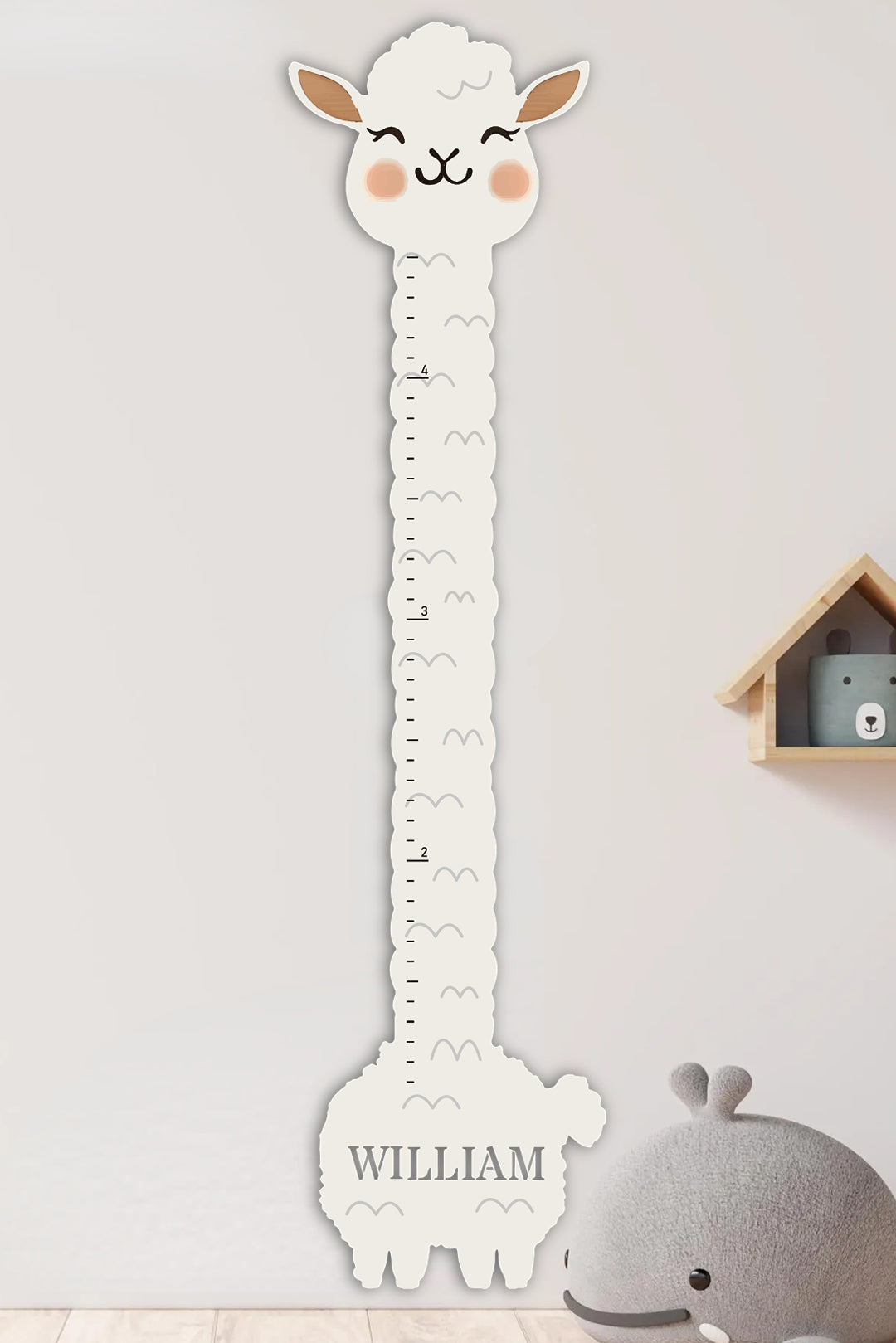 Personalized Wooden Llama Growth Chart Ruler