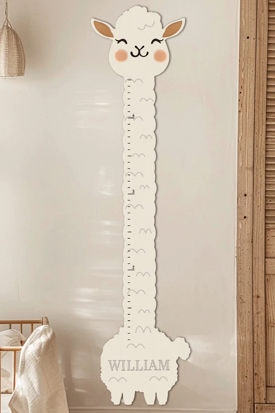 Personalized Wooden Llama Growth Chart Ruler