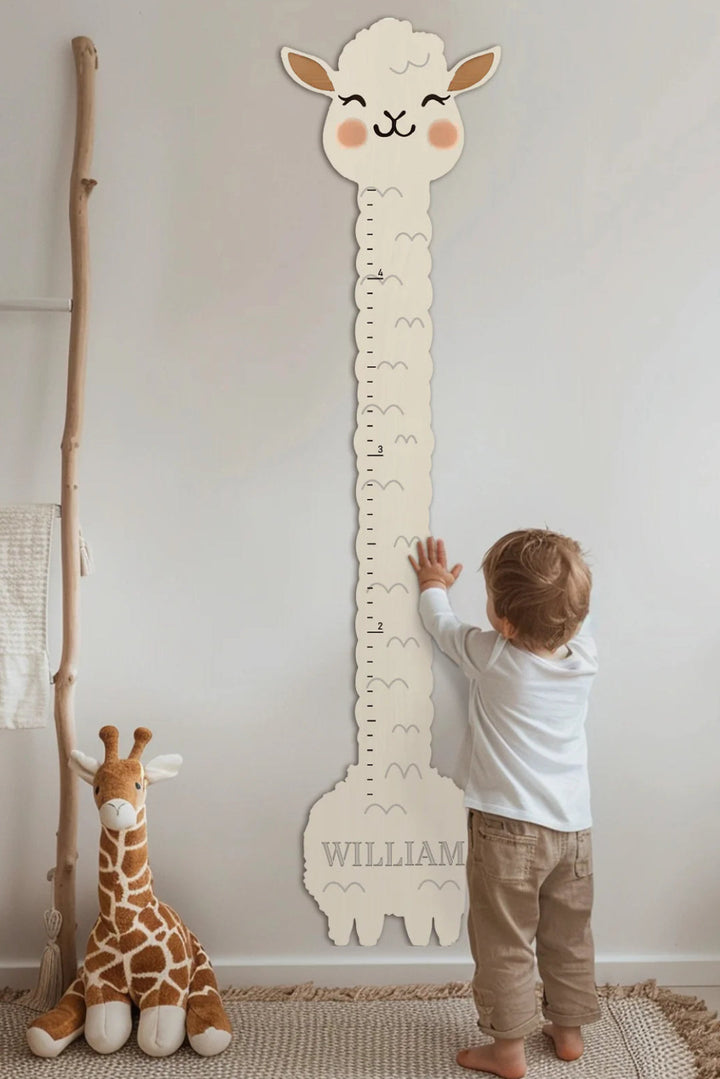 Personalized Wooden Llama Growth Chart Ruler