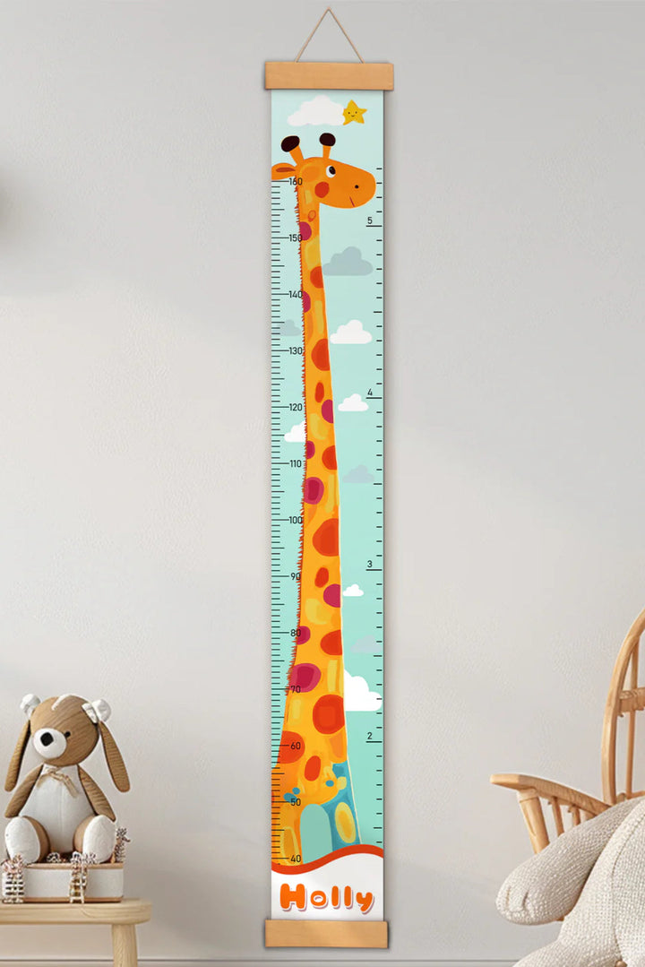 Personalized Giraffe Growth Hanging Canvas Height Ruler