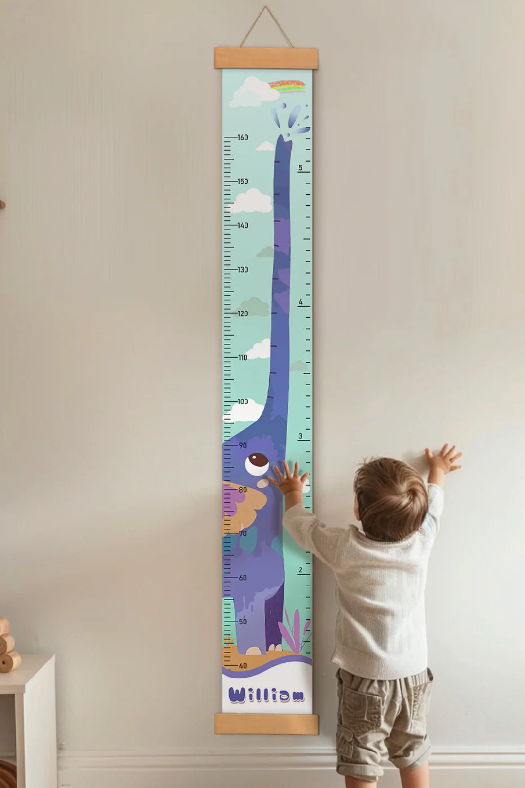 Personalized Elephant Growth Hanging Canvas Height Ruler