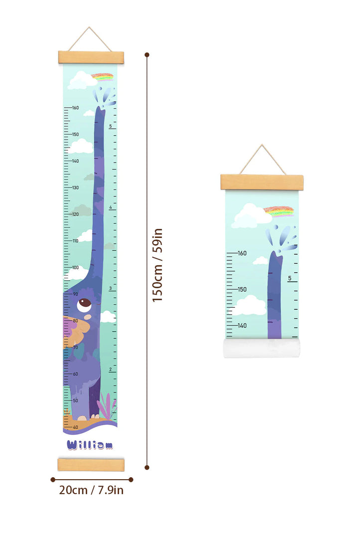 Personalized Elephant Growth Hanging Canvas Height Ruler