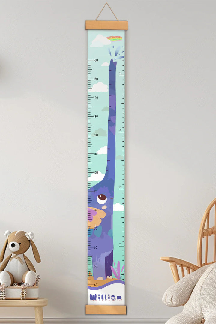 Personalized Elephant Growth Hanging Canvas Height Ruler