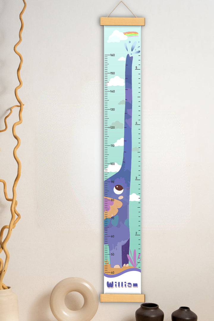 Personalized Elephant Growth Hanging Canvas Height Ruler