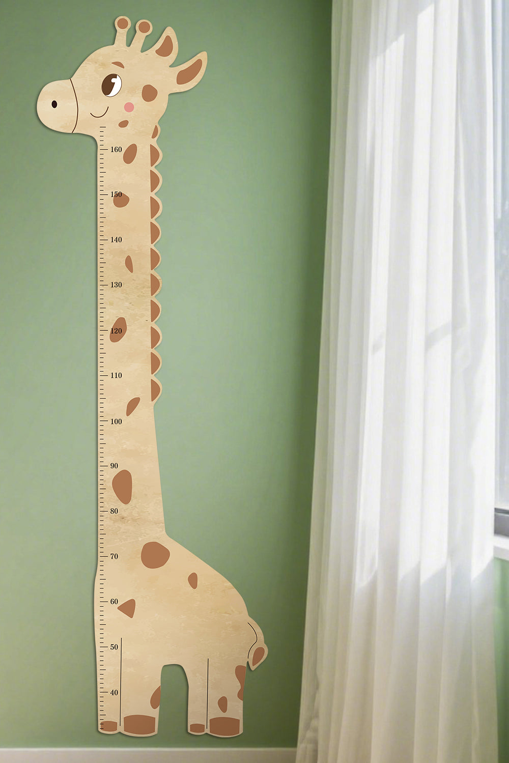 Personalised Wooden Giraffe Height Growth Chart for Kids