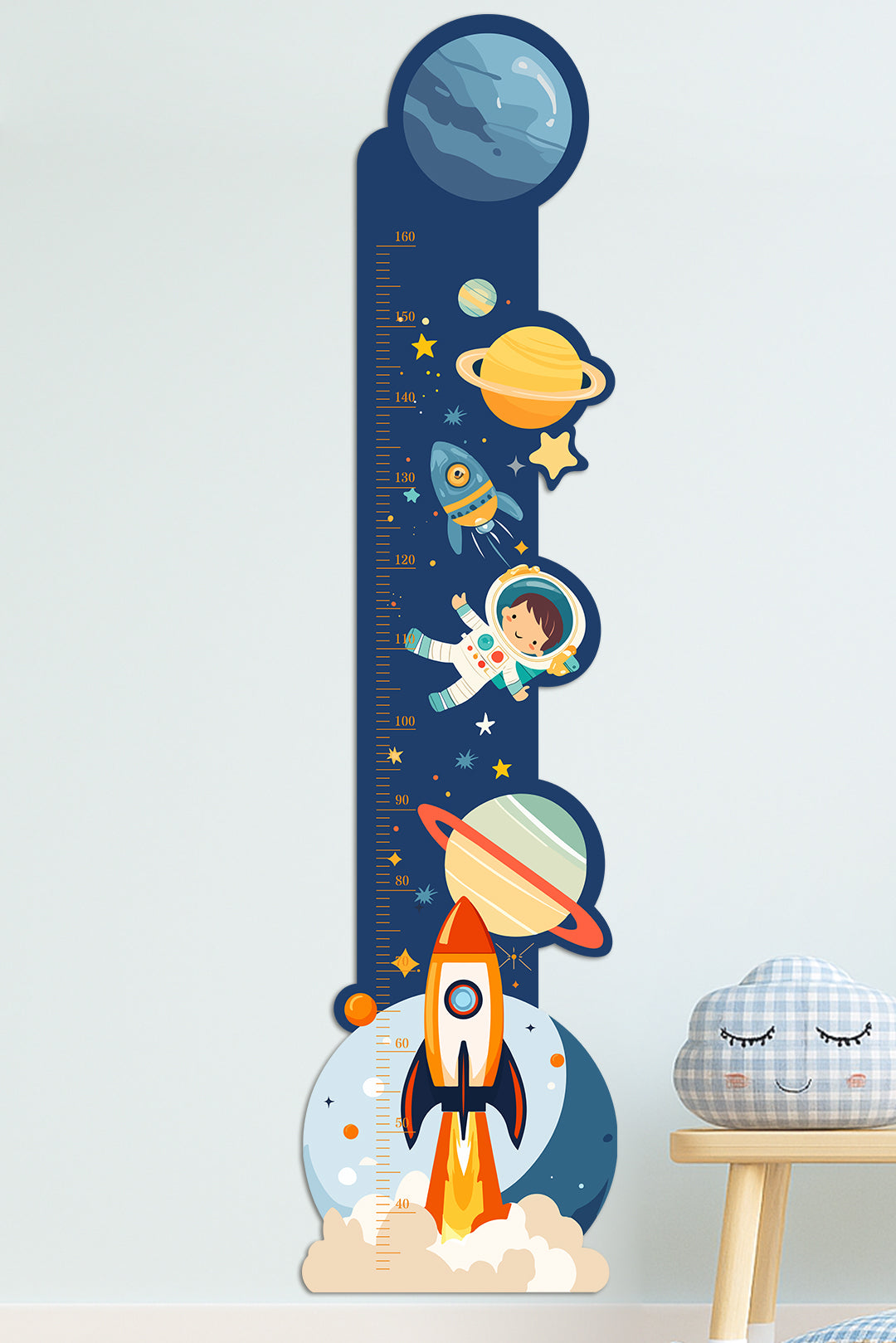 Personalised Wooden Space Height Growth Chart for Kids