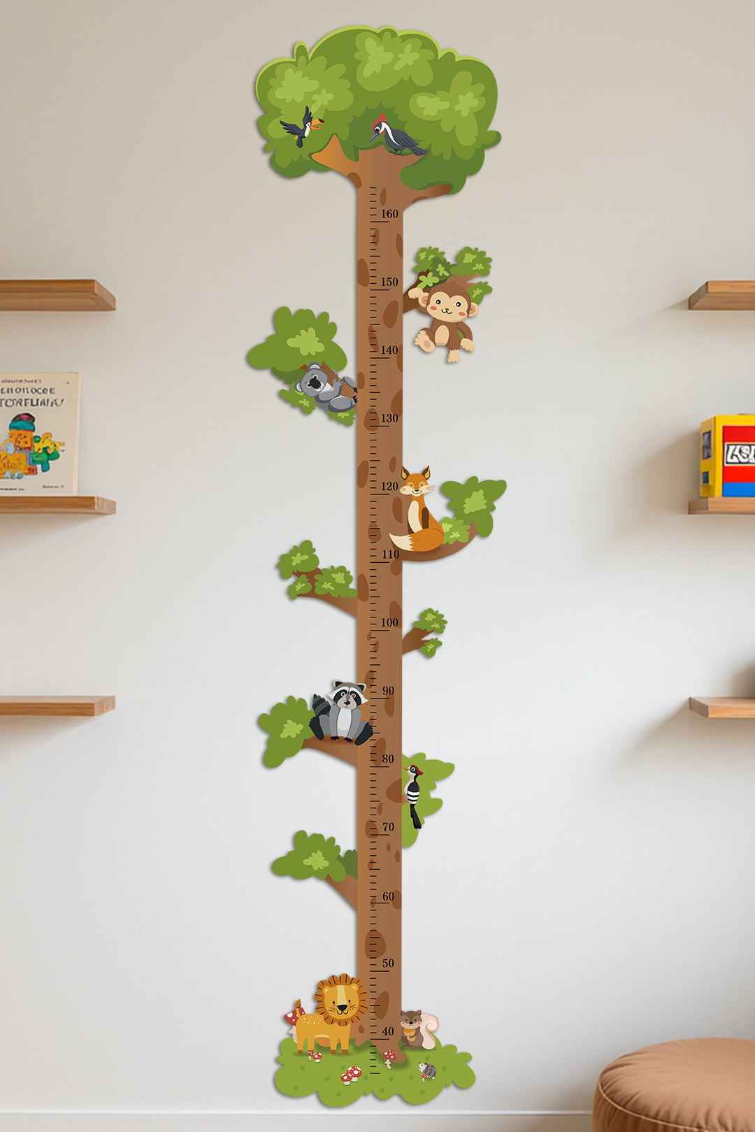 Personalised Wooden Forest Animal Tree Growth Chart