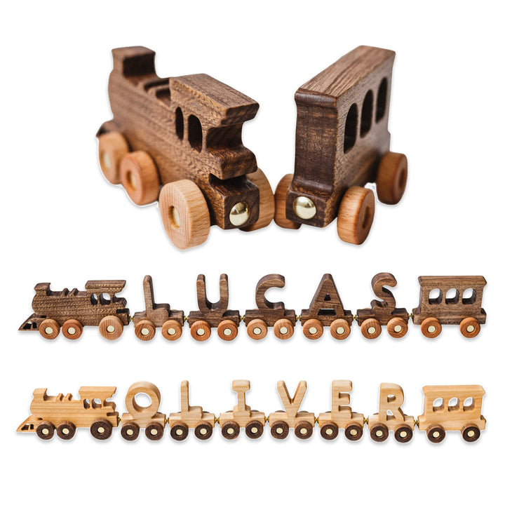 Personalised Wooden Train Set With Name