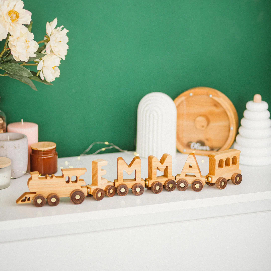 Personalised Wooden Train Set With Name