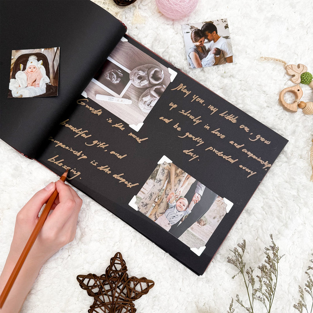 Wooden Baby Photo Album – Faith-Inspired Keepsake with Engraved Quote