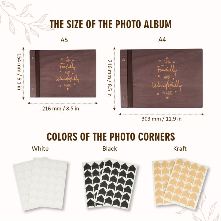Wooden Baby Photo Album – Faith-Inspired Keepsake with Engraved Quote