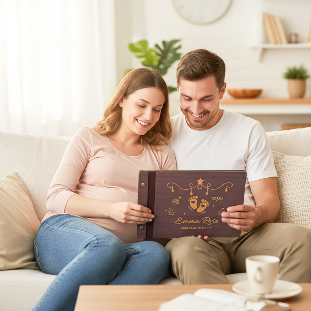 Personalized Baby Photo Album – Custom Wooden Cover with Baby’s Name