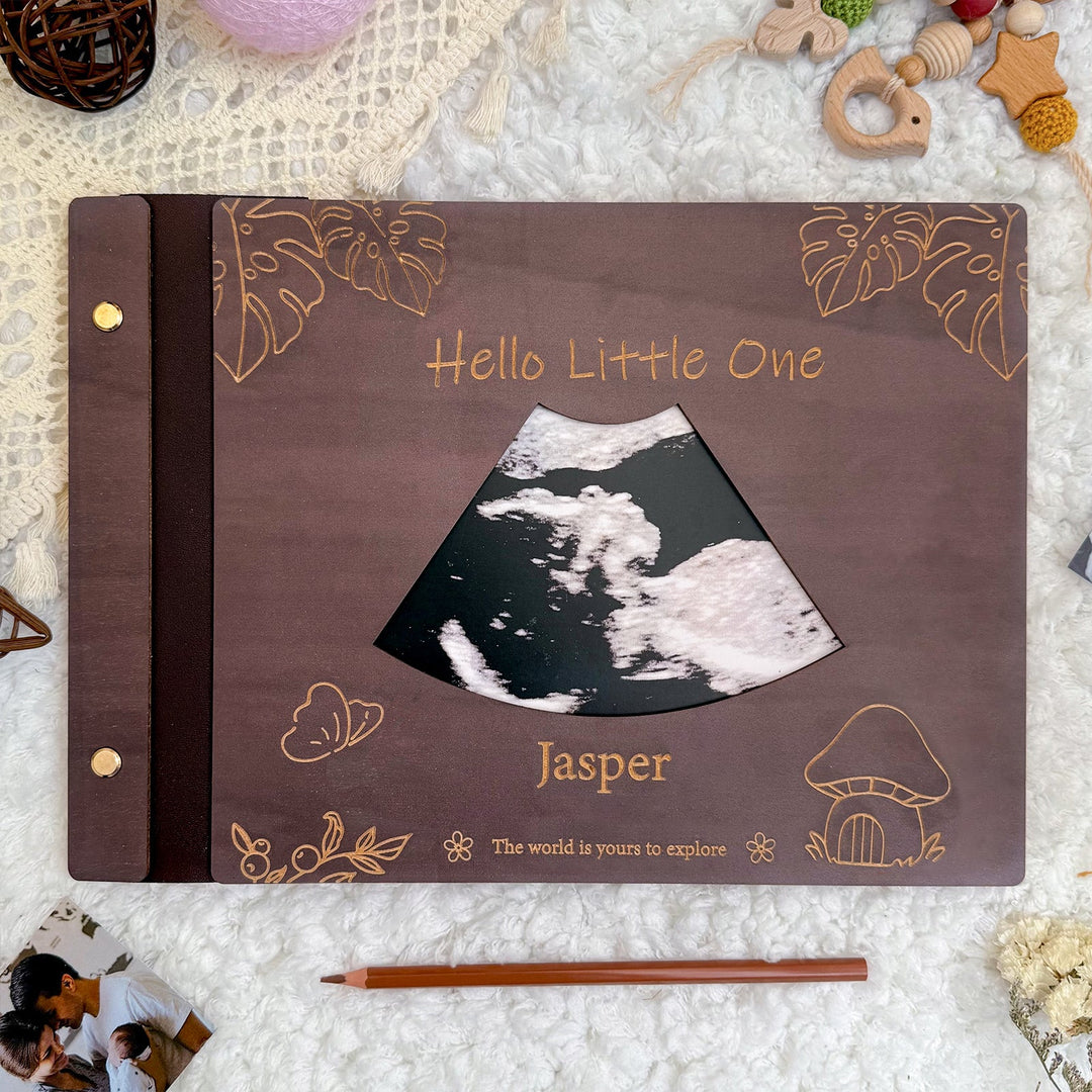 Personalized Baby Photo Album – Custom Wooden Cover with Baby’s Name