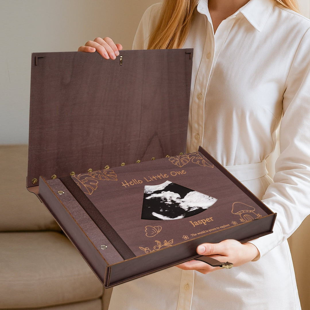 Personalized Baby Photo Album – Custom Wooden Cover with Baby’s Name