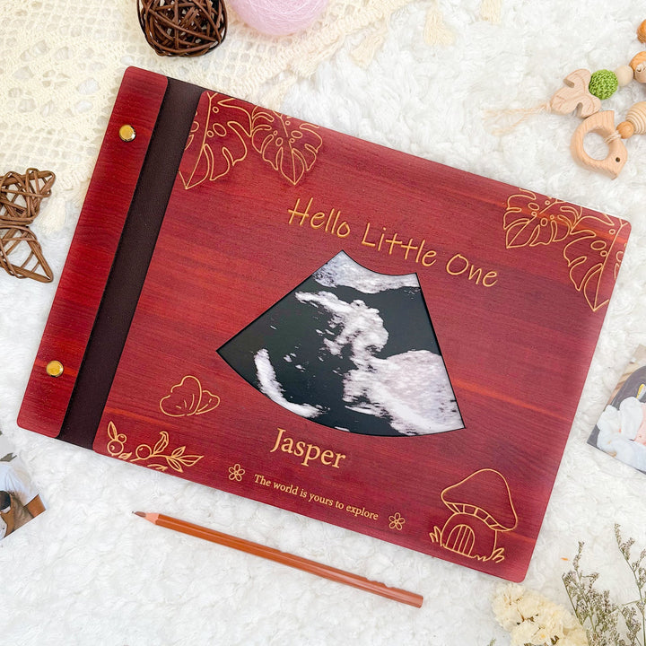 Personalized Baby Photo Album – Custom Wooden Cover with Baby’s Name