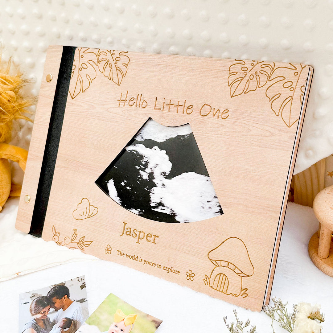 Personalized Baby Photo Album – Custom Wooden Cover with Baby’s Name