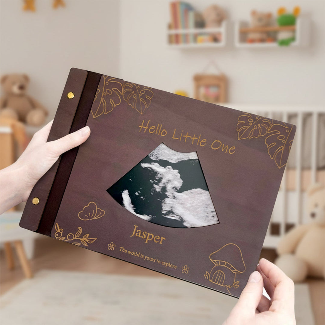 Personalized Baby Photo Album – Custom Wooden Cover with Baby’s Name