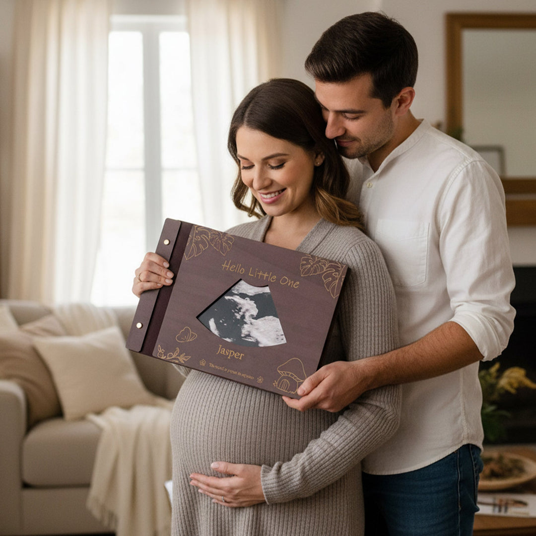 Personalized Baby Photo Album – Custom Wooden Cover with Baby’s Name