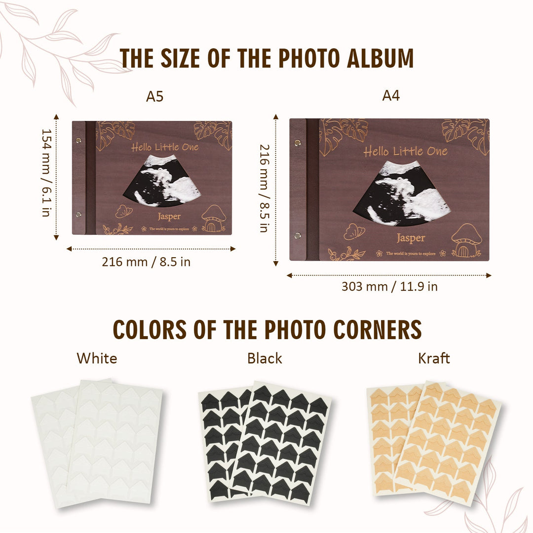 Personalized Baby Photo Album – Custom Wooden Cover with Baby’s Name