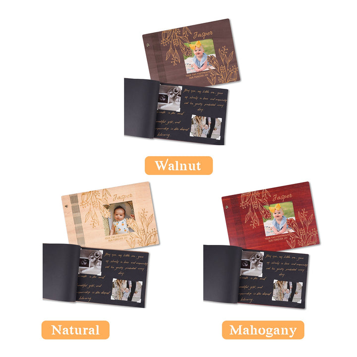 Personalized Baby Photo Album – Custom Wooden Cover with Baby’s Name
