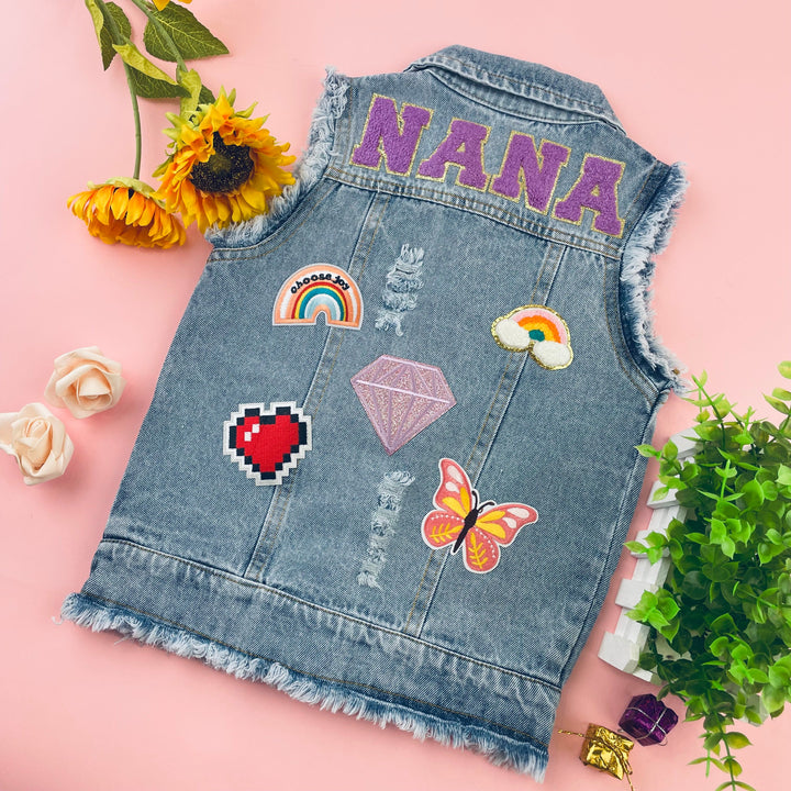 Personalised Children Patch Denim Vest