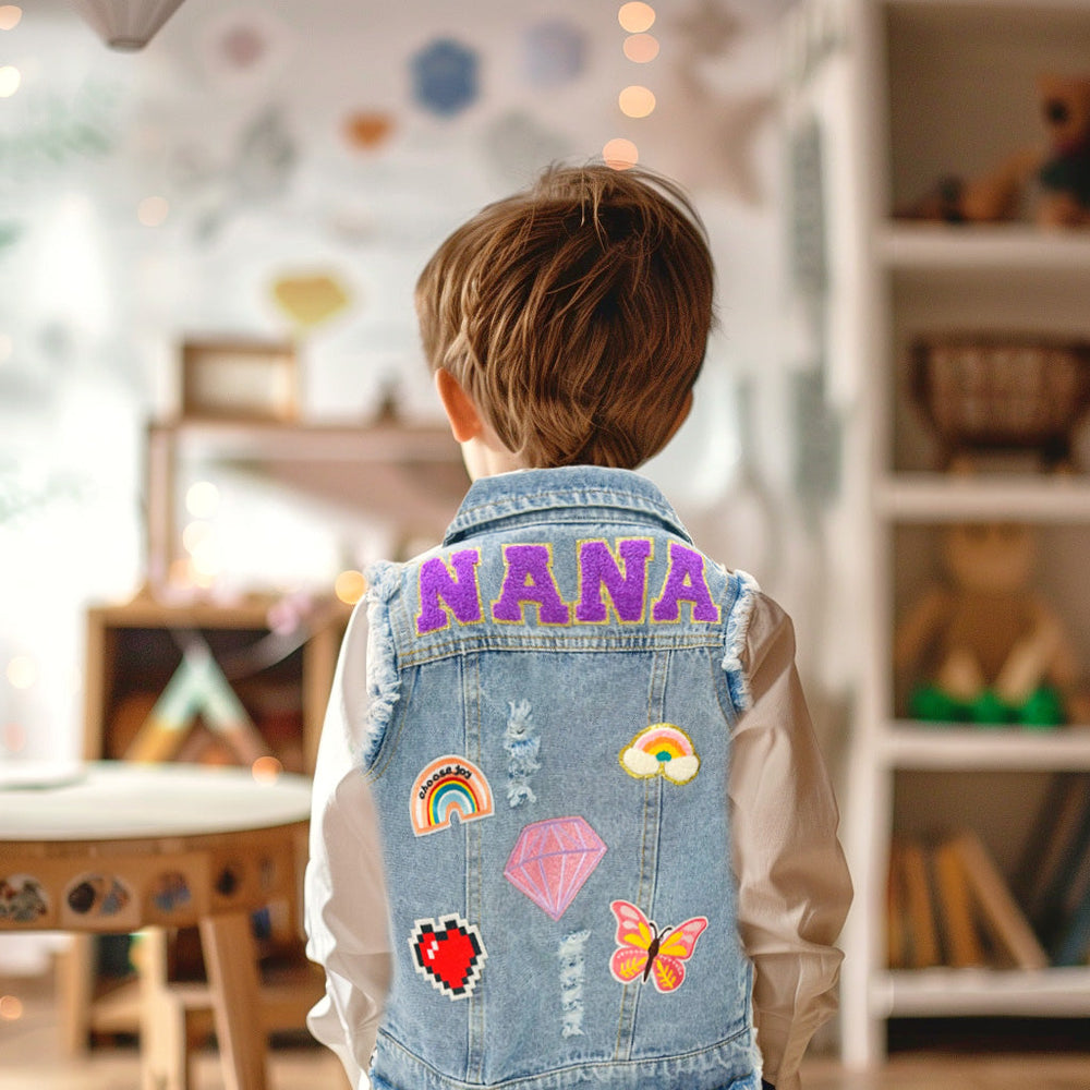 Personalised Children Patch Denim Vest