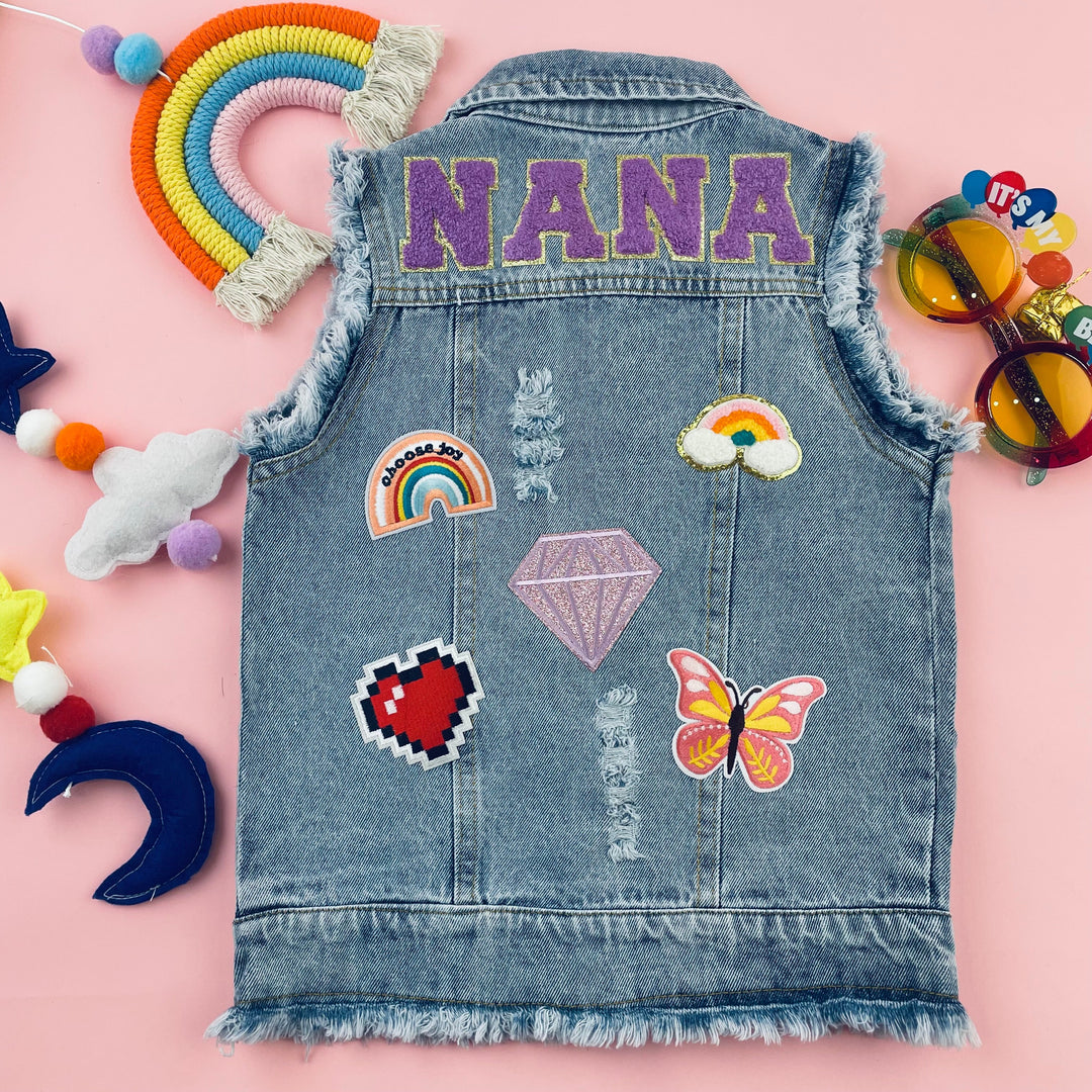 Personalised Children Patch Denim Vest