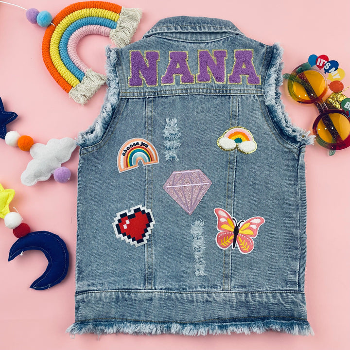 Personalised Children Patch Denim Vest