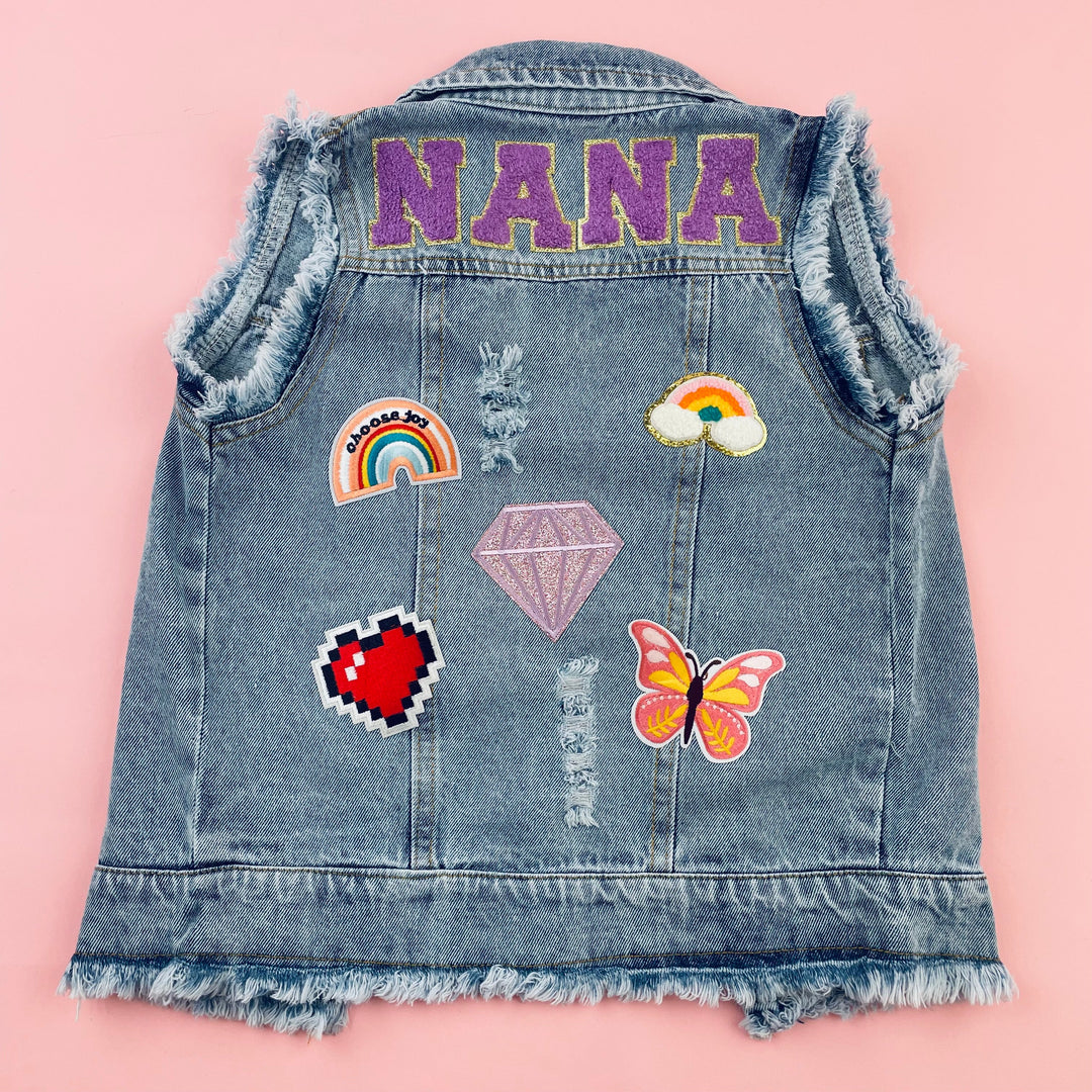 Personalised Children Patch Denim Vest