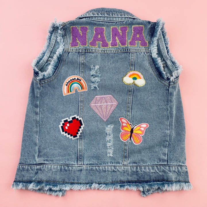 Personalised Children Patch Denim Vest