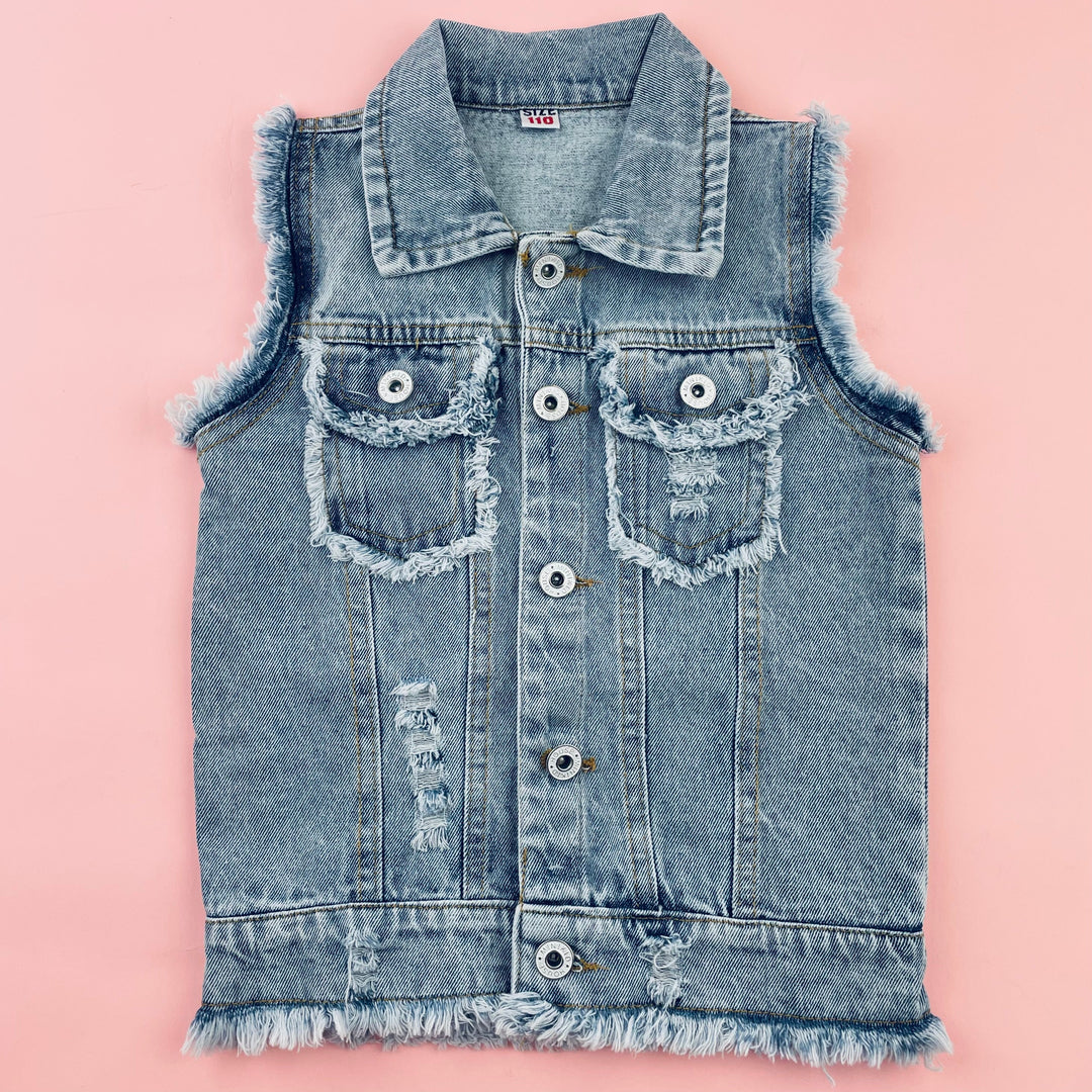 Personalised Children Patch Denim Vest