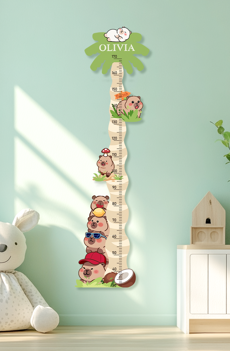 Personalised Wooden Coconut Bear Growth Chart