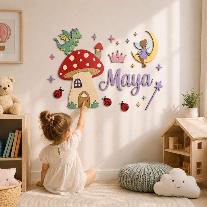 Personalised Wooden Nursery Name Sign – Cute Animal Themes