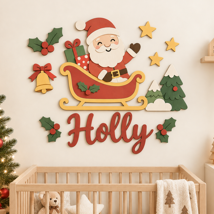 Personalized Christmas Nursery Name Sign Woodemon